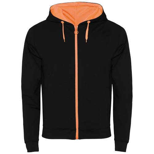 Veste de survêtement personnalisable unisexe - Fuji Noir et Orange fluo